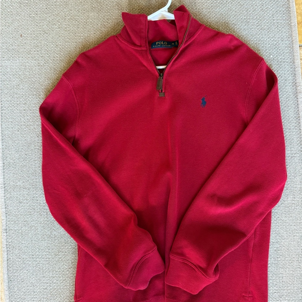 Polo by Ralph Lauren Men's Burgundy Zip-Up Sweater